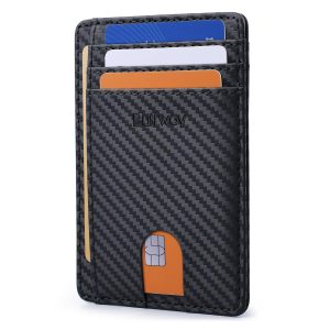 Buffway Slim RFID Wallet: Style Meets Security in Carbon Fiber Black