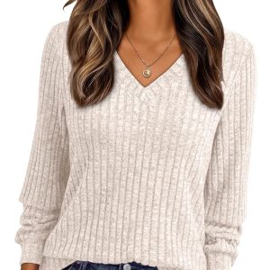 Chic & Versatile: Review of AUTOMET Women's V Neck Long Sleeve Top